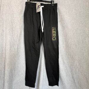 NWT Aero 87 Women Lounge Sleepwear Logo Joggers Sz S Black Neon Athleisure